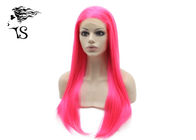 Long Straight Synthetic Lace Front Wigs for Stage Show Bright Color 24 inch
