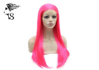 Long Straight Synthetic Lace Front Wigs for Stage Show Bright Color 24 inch