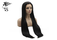 Black Color Synthetic Long Straight Lace Front Wigs For African American Ladies