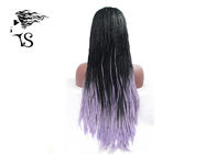 Colored Light Purple Ombre Synthetic Braided Wigs For African American Women