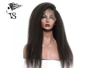 Afro Kinky Straight Virgin Human Hair Lace Front Wigs Black Color Shedding Free