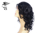 Natural Full Lace Loose Wave Human Hair Wig , Black Curly Lace Wig Human Hair