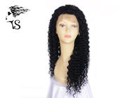 Long African American Full Lace Human Hair Wigs Deep Wave Black Color 20 Inch