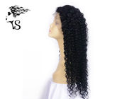Long African American Full Lace Human Hair Wigs Deep Wave Black Color 20 Inch
