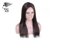 Brown Yaki Straight Full Lace Human Hair Wigs For Black Female Natural Looking