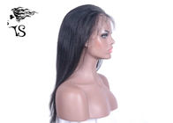 Medium Density Straight Human Hair Full Lace Wigs For Black Ladies Dark Brown Color