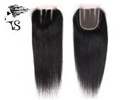 4x4 Swiss Lace Frontal Closure Three Part Silky Straight Natural Black Hair Women's Topper Pieces