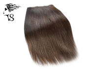 Dark Brown Clip In Human Hair Extensions , Real Virgin Pre Bonded Hair Extensions