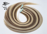Long Silky Straight Tape In Indian Human Hair Extensions Zebra Stripes Type