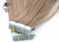 Silky Straight Tape In Human Hair Extensions For Fine Thin Hair Light Brown