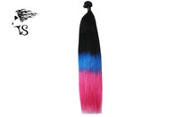 Purple Red Black Ombre Human Hair Extensions Weft Mink 100% Chinese Virgin Hair